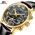 2016 New Brand Fashion Men Sports Watches Automatic Mechanical Tourbillon Clock Man Leather Strap Military Waterproof