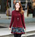 Maternity clothes new autumn and winter 2016 fashion stitching loose pregnant women bottoming sweater knit jacket
