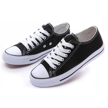 EUR 35-45 Fashion Womens Classic Canvas Shoes All High Low Top Lace-up Solid Coloes Men Brand Canvas Flat Heel Shoes