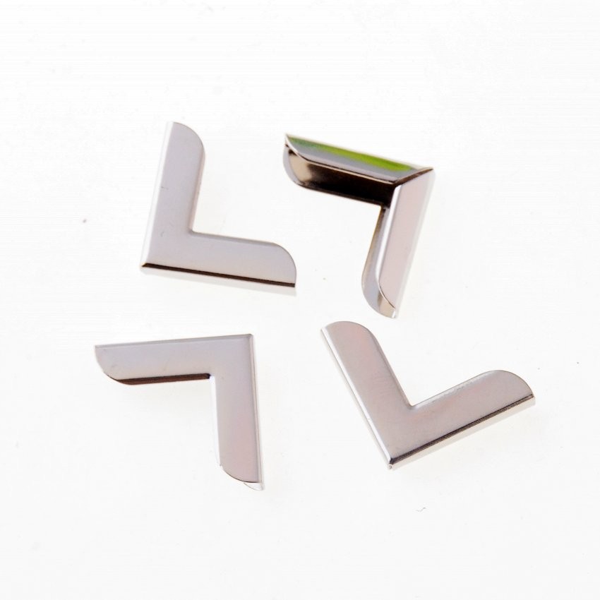 Description Picture 2 of item50PCs Silver Tone Book Scrapbooking Albums Menus Folders Corner Protectors (Fits 4mm thick) 19X19mm F1215