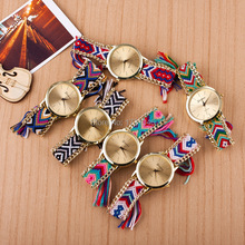 Moda Casual alta calidad sra. nacionales viento cuarzo rosa que hace punto de punto hechos a mano DIY pulsera de cadena de reloj de pulsera SB022P