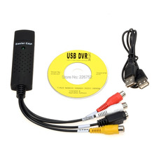 Hot sales! USB 2.0 to 3 RCA Audio S-Video PC Adapter Cable TV VHS DVD+ RW Capture Converter-Black