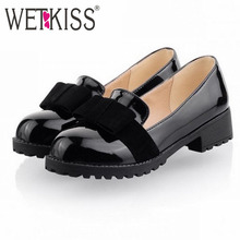 2016 Big Size Ladie’s Spring/ Autumn Sweet Bowtie Pumps Leisure Low Heel Shoes Women Causal Solid Shoes For Girls Women Shoes