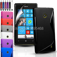 1PCS S-Line Gel TPU Silicone Case Cover Pouch For Nokia Lumia 630 / 635 & Screen Protector & Pen