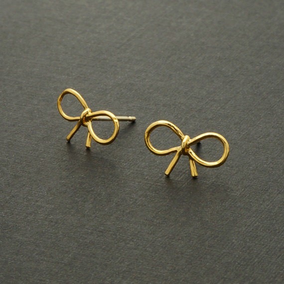 30pcs Gold Silver and Rose Gold Fashion Jewelry Tiny Bow Stud Earrings Dainty Knot Ribbon Earrings for Women Free Shipping ED055