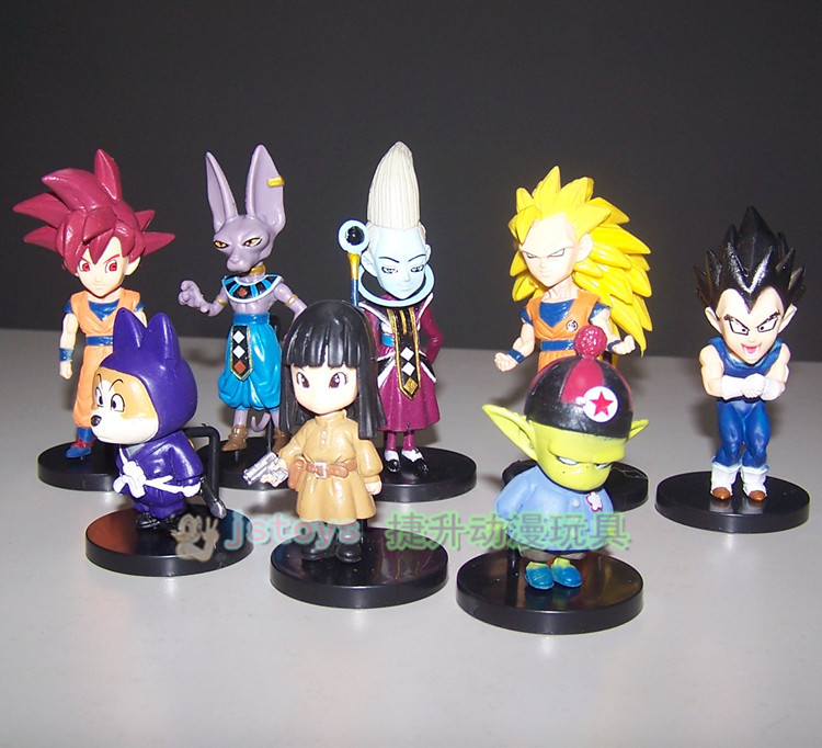 Japan Anime Dragon Ball Z 8pcs Mini Cute Son Goku Vegeta Pilaf PVC