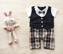 Baby boy romper baby clothes College waistcoat bebes infant Gentleman romper Toddler kid s jumpsuit newborn