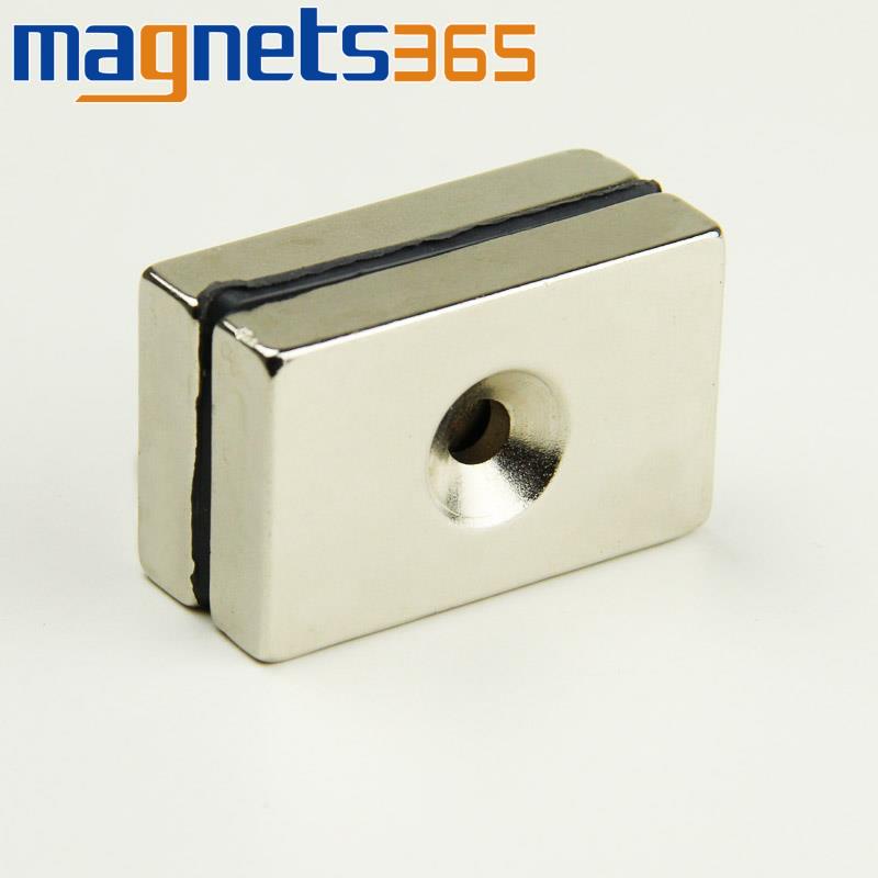 Гаджет  Neodymium Countersunk Ring Block Strong Magnets 40mm x 25mm x 8mm Hole 5mm N35 None Строительство и Недвижимость