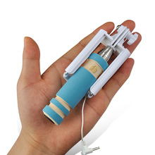 Extendable Wired Super Mini Self Selfie Stick Camere Monopod for iPhone Samsung