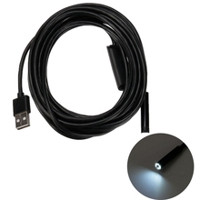 Excellent Quality Mini Waterproof 5M Cable 7mm Lens Borescope USB Camera With 6 LEDs Industry Endoscope Black Color