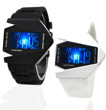 Nuevo militar hombres deportes relojes agua 5ATM resistente avión digitales en forma de moda LED de colores Men ‘ s reloj Skmei 0817