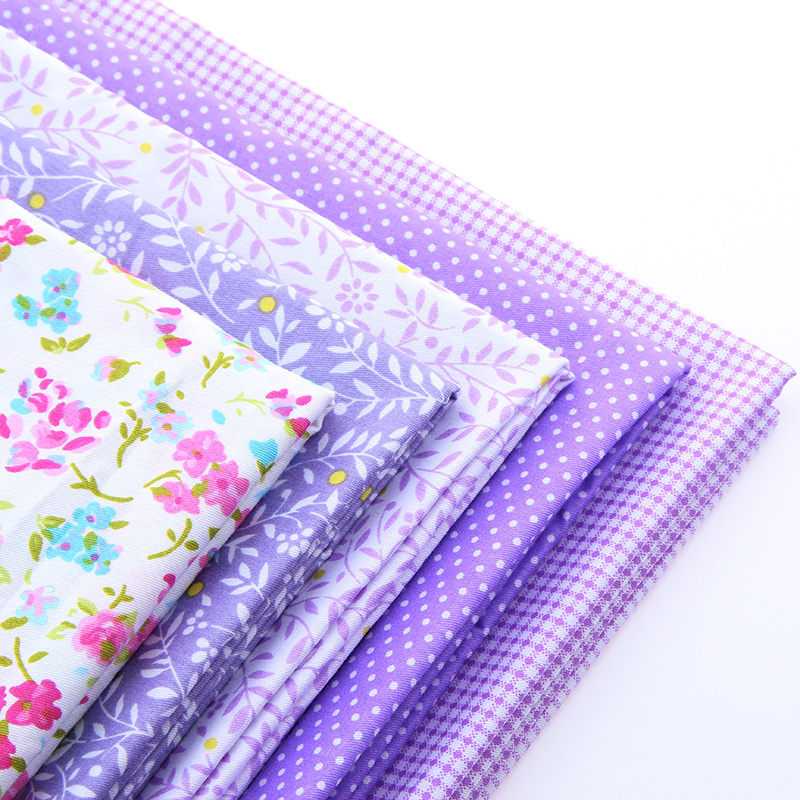 New Purple Floral Patchwork Cotton Fabric Fat Quarter Bundles Needlework Textile Sewing Fabric For Bags Clothes