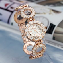 High Quality Rhinestone Quartz Women s Watch 1 Pc Retail Ladies Zinc Alloy Bracelet Watches In