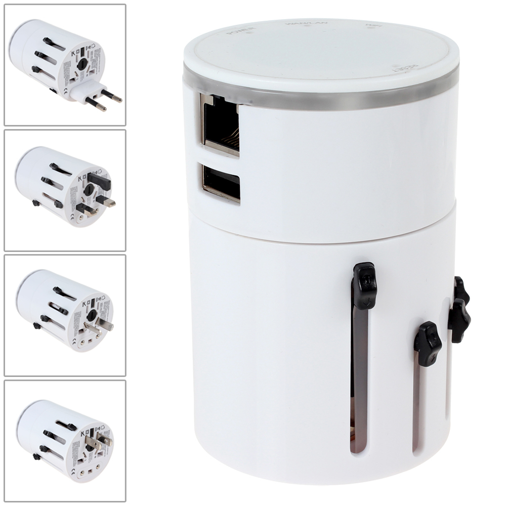 Worldwide USB Power EU US UK AU Plug Socket for Travelling