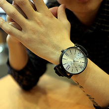 Hot Sale New Korean Fashion Brief Big Round Dial Men Women Quartz Watch Casual Retro Unisex Students Wristwatch #L05505