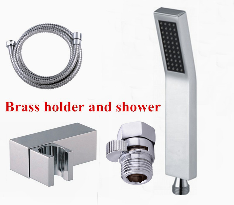 Free Shipping shut off hand shower sets brass hand shower +1.5M stainless steel shower hose + brass holder TH011