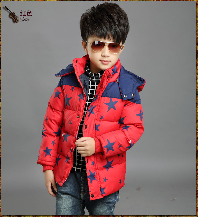 Free shipping winter Children's clothing boy padded coat thickening cotton-padded clothes cotton-padded star pattern outerwear