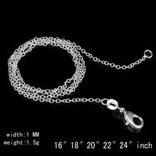 Wholesale New Fashion 925 Silver Beautiful Necklaces 1mm 16 inch 18 inch 20″ Necklace chains 925 Sterling Silver Jewelry