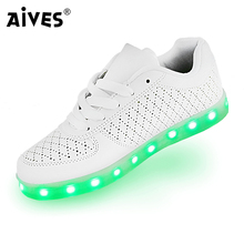 AIVES Cool LED shoes women light up shoes USB recharging glowing shoes for adults men soft casual shoes chaussure led femme