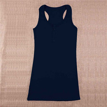 1Pc Hot sale New Ladies Multicolor Long Sleeveless Bodycon Temperament Cotton Long T shirt Tank Top