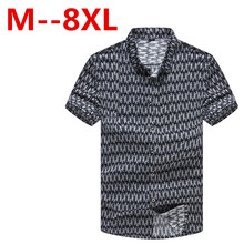 plus size 8XL 7XL 6XL 5XL 4XL Men Short Shirt Fashion Casual Plaid Shirts Men Short Sleeve Shirts large big size loose