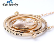 Hermione Time Turner Pendant Spin Hourglass Pendant Necklace Fan Gift Movies Jewelry XL012
