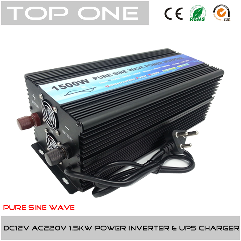 High quality 1500w power inverter 12v 220v 1500w pure sine wave with ups charger and digital