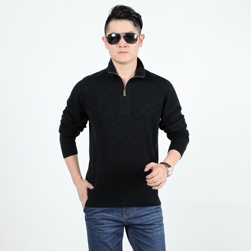 AFS JEEP Autumn Spring Men Cotton Knitted Loose Sweaters 2015 Stand Collar Casual Plus Size Pullover High Quality Sweatershirts (4)