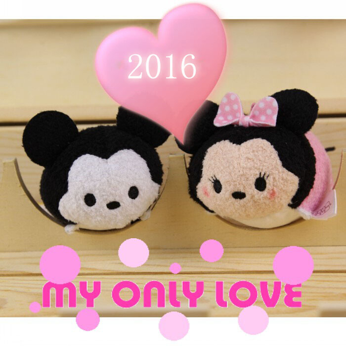 2pcs 2016 Tsum Tsum New Clothes Mickey Mouse & Minnie Mini Tsum Plush Collection Doll Cute Toy Dolls