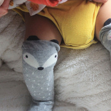 Fancy Designer grey kawaii cartoon fox Brand leg warmers baby Boys girls legging socks protectors for