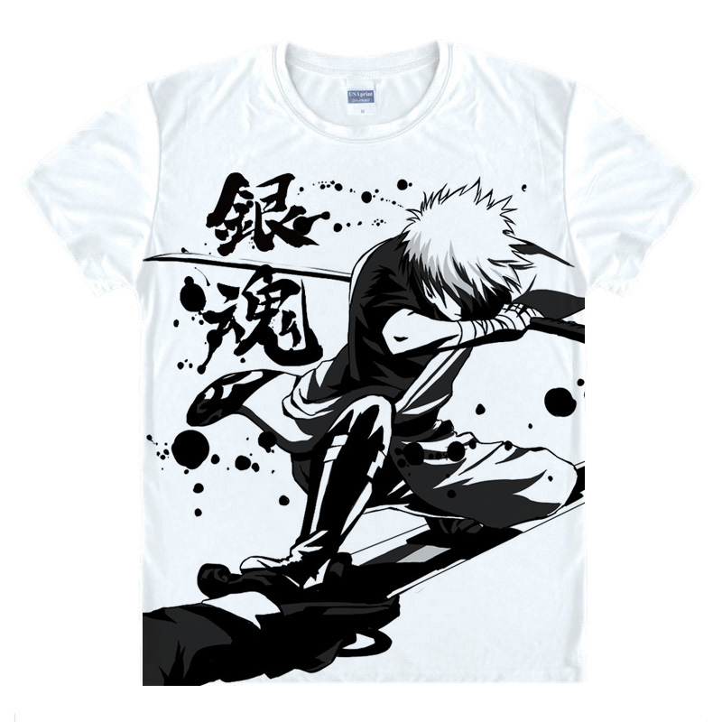 Gintama T shirts kawaii Japanese Anime t shirt Manga Shirt Cute Cartoon Silver Soul Gin Tama