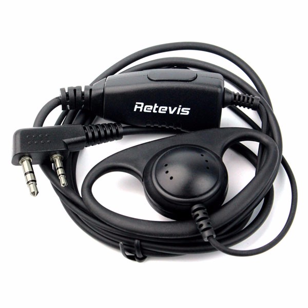 Hot Retevis K-316 D Shape 2Pin Soft Earpiece Microphone For Kenwood Retevis Baofeng H-777RT1RT2RT5 888sUV5R Headset C9031 (3)