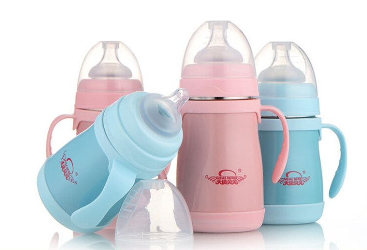 Handle Feeder For Baby Feeding Bottle Stainless Steel Milk Bottles Baby Nursing Bottle Keep Warm 4Hours Sippy Cups With Handle (7)