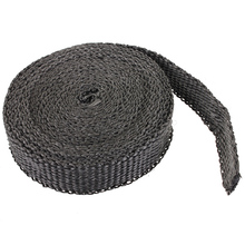 4.5m x 2.5cm x 2mm Car Motorcycle Exhaust Heat Pipe Header Wrap Manifold Fiberglass Insulating Black
