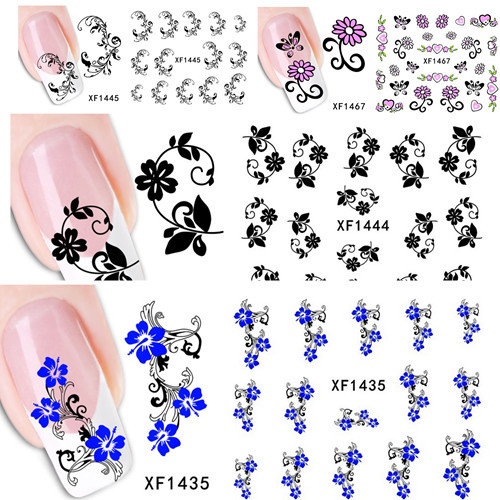 1 sheets Beauty Flower Design Nail Art Water Transfer Stickers Decals DIY Beauty Adhesive Nails Decoration