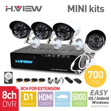 4CH CCTV System 8 Channel HDMI MINI DVR 500 GB HDD 4PCS 700TVL IR Security Camera 24 LEDs Home Security System Surveillance Kits