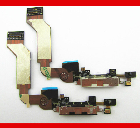 100% Original USB Port charge Board with Transmitter flex cable For iPhone 4S USB Socket free shipping