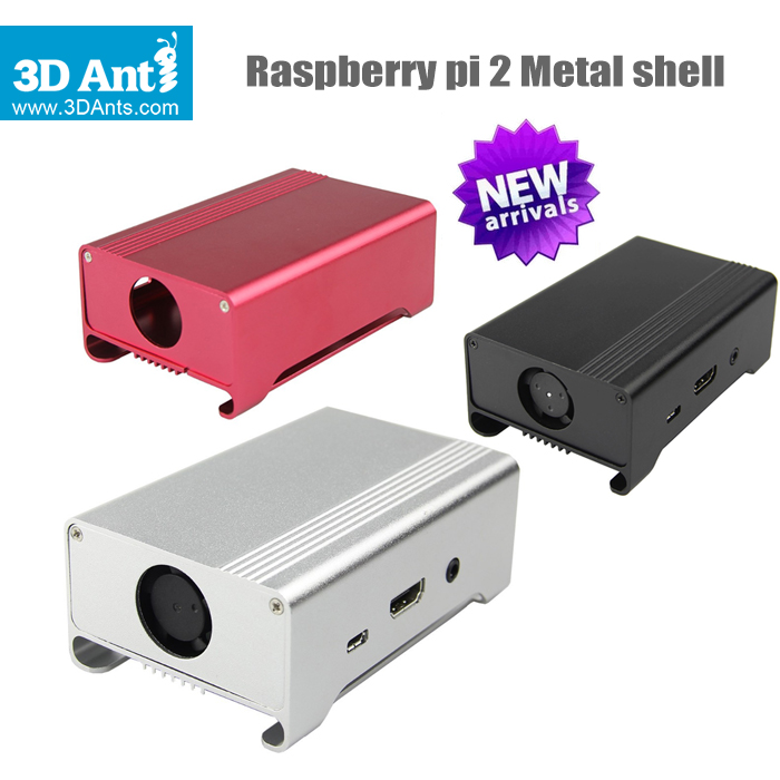 Free shipping Metal Box High Quality Aluminum Alloy Enclosure Case / Box / Shell for Raspberry Pi 2 Model B / Raspberry PI B+