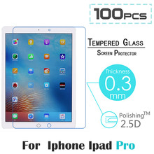 100pcs/lot 0.3mm Screen Protection Tempered Glass Film For Apple iPad Pro 12.9″ Screen Protector Cover Glass On the For iPad Pro