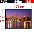 whole sale 84 Inch 4 3 PVC Fabric Matte With 1 1 Gain projection screen Wall