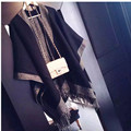 New Brand Women Faux Cashmere Scarf Poncho Duplex Winter Cape Shawls and Scarves150 135CM Women s