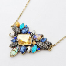 Exquisite Bohemia Jewelry Rhinestone Necklace 2015 Wholesale Vintage Chain Collar Necklaces Pendants Fashion Jewelry for Women
