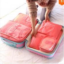 Nylon Packing Cube Travel Bag System Durable 6 Pieces One Set Large Capacity Of Sports Bags Unisex Clothing Sorting Organize Bag