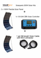 Solarparts 200W DIY RV Boat Kits Solar System 2 x100W flexible solar panel 12V 1 x