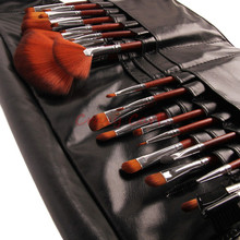 Professional Brush Set 24pcs For Salon Use Makeup Brushes tools With Waist Belt Leather Bag
