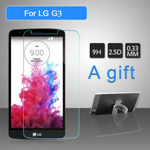 Tempered Glass Screen Protector Cover For LG G3 Phone Accessories Original Film Free Silicone Case for LG G3 D855 2pcs A Holder