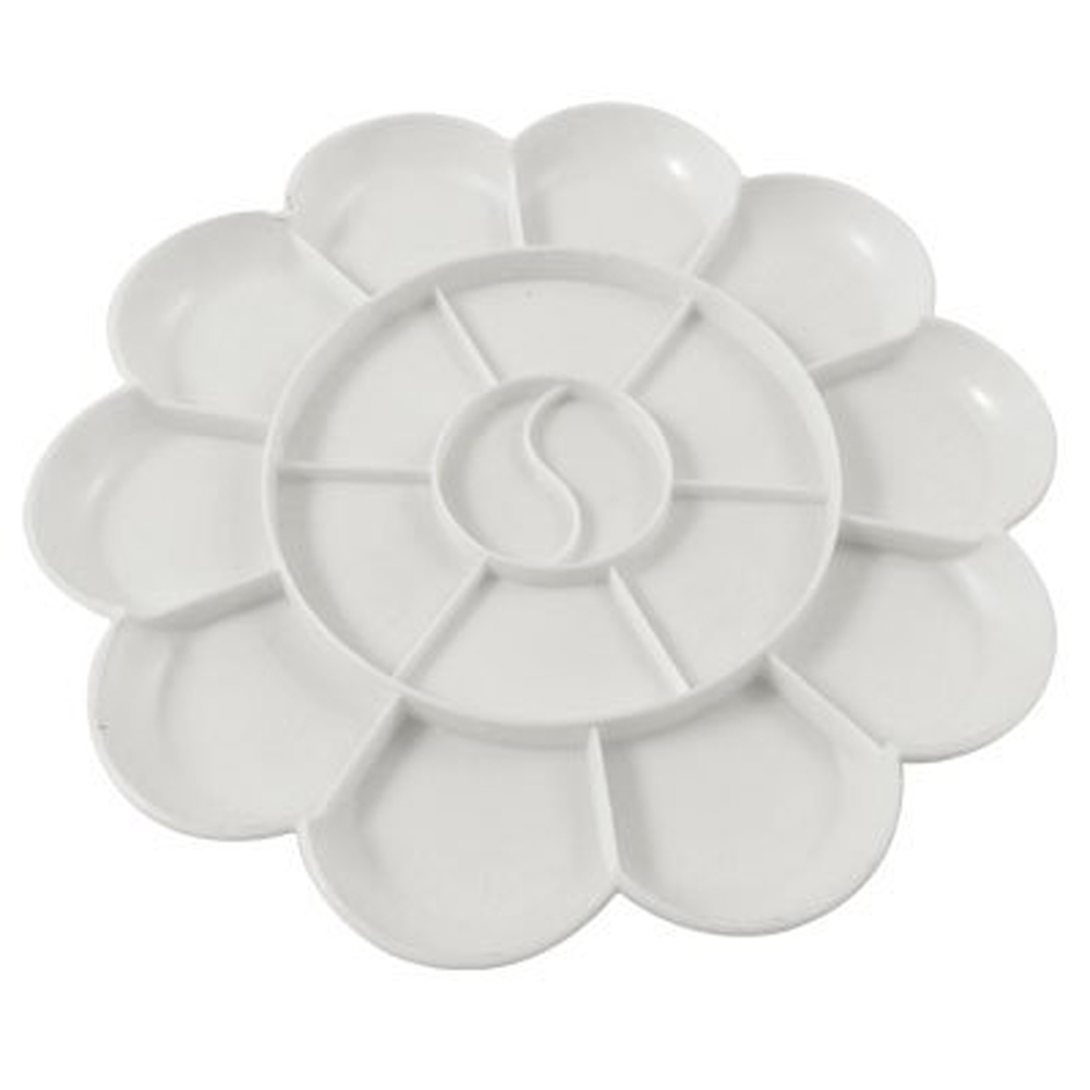 SAF Wholesale White Plastic 18 Compartments Watercolor Paint Tray Mixing Palette