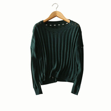 Halloween 100% cashmere knitting pullovers dark green back black skulls women’s sweaters autumn winter outwear