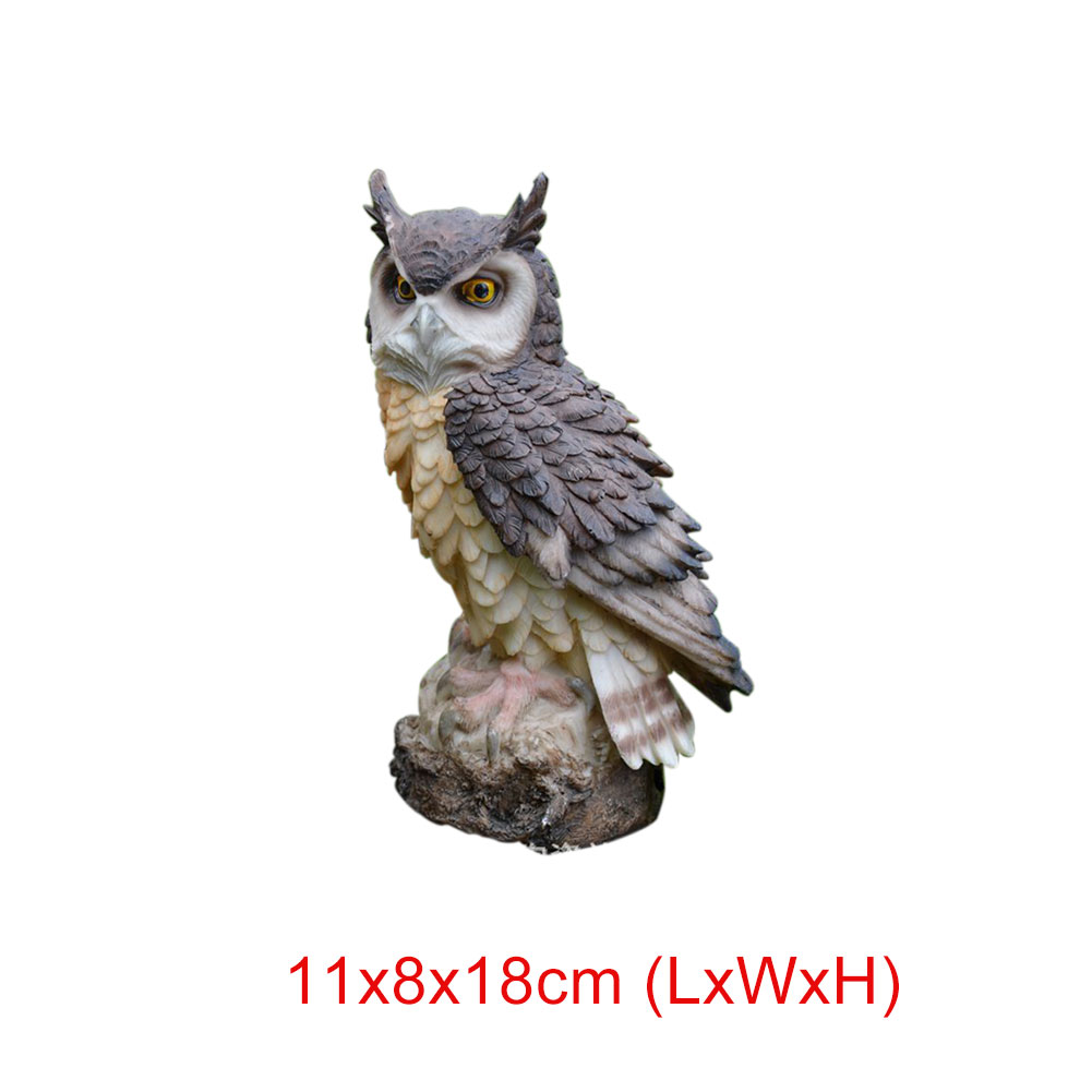 Owl Decoy To Scare Birds Away Scarecrow Fake Owl With Battery