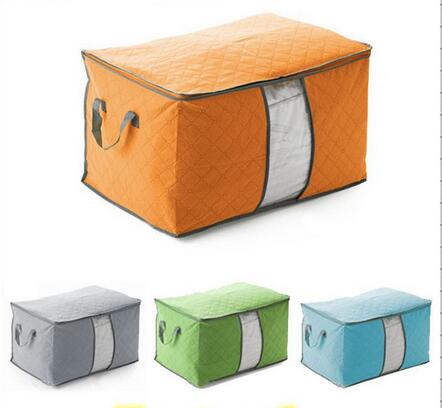 2016 New Hot Sale Storage Bag Box Portable Organizer Non Woven Underbed Pouch Storage Bag Box Bamboo Quilt Storage Bag